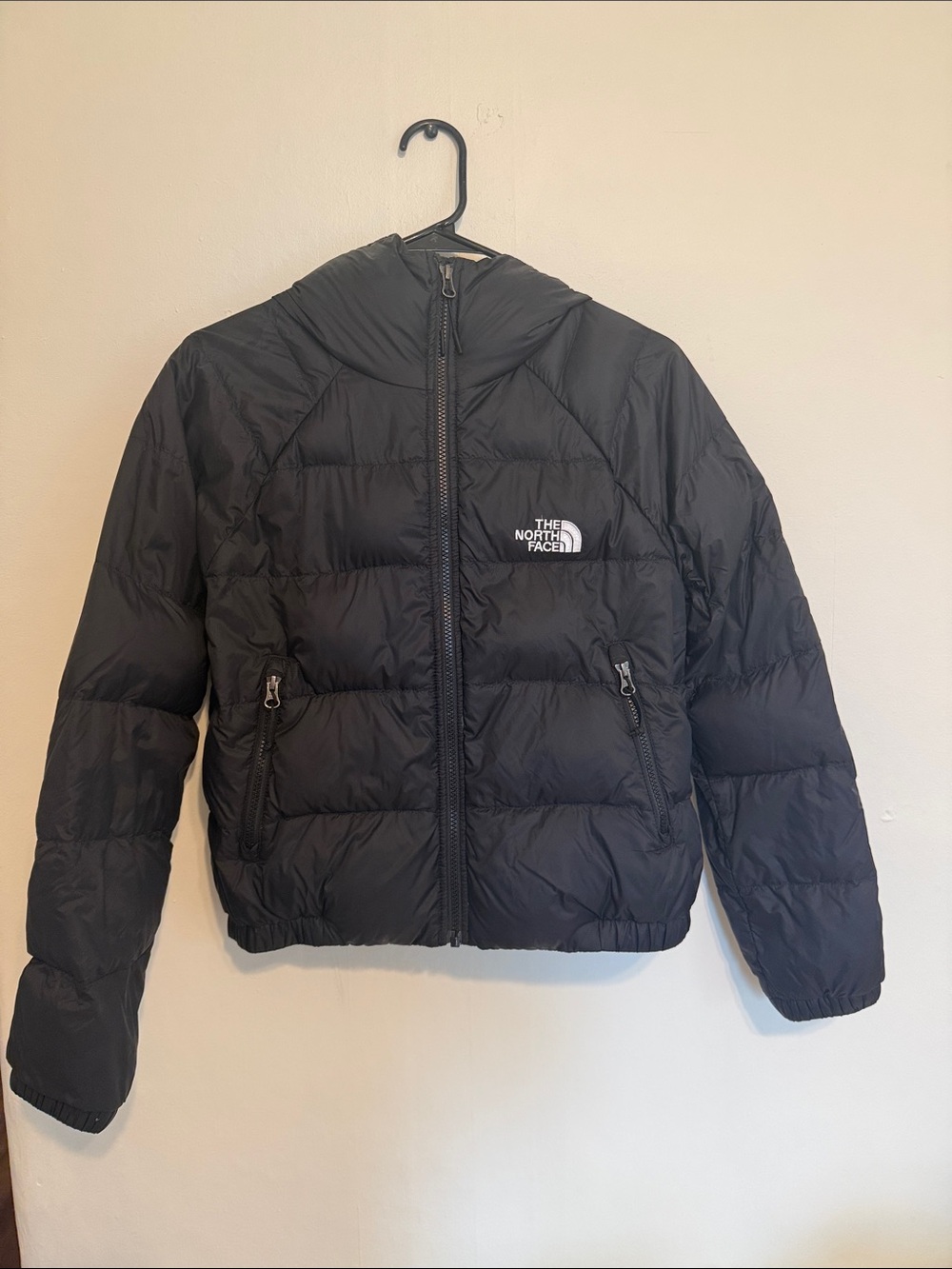 The North Face Black Hooded Puffer Jacket Cropped